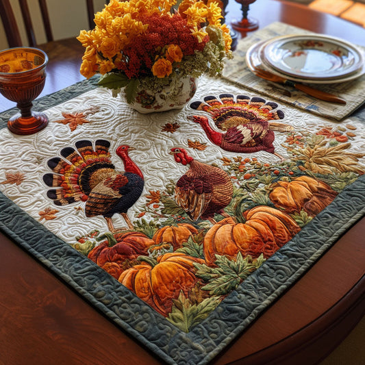 Thankful Tracks Quilted Table Topper NCU0PTT1125