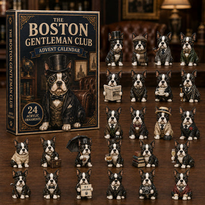 CHRISTMAS KICKOFF 40% OFF - The Boston Gentleman Club Advent Calendar 2026 - 24-Day Festive Countdown, Acrylic Charms Blind Box - Gift For Dog Lovers AC0NT095