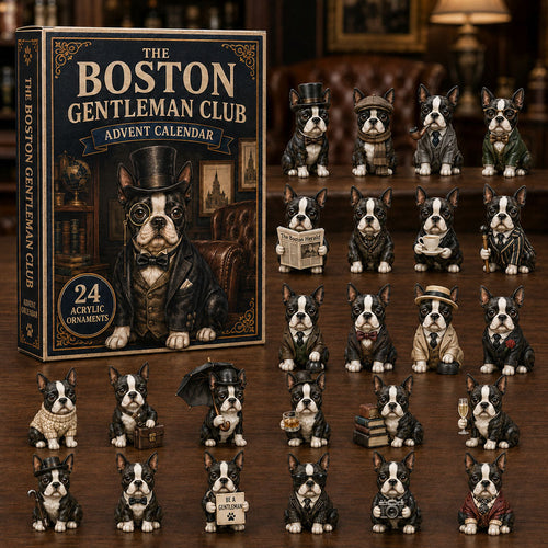 CHRISTMAS KICKOFF 40% OFF - The Boston Gentleman Club Advent Calendar 2026 - 24-Day Festive Countdown, Acrylic Charms Blind Box - Gift For Dog Lovers AC0NT095