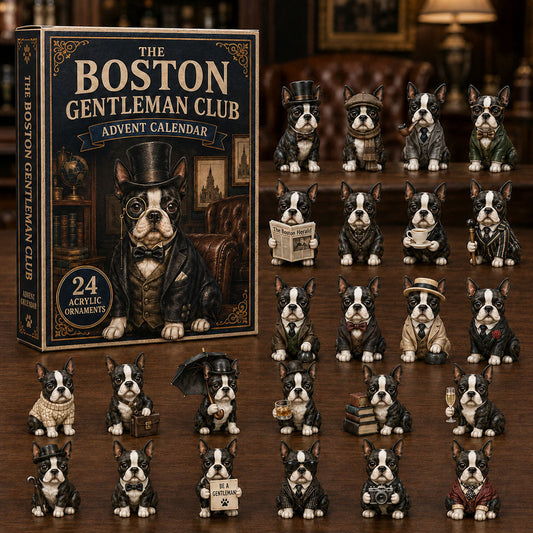 CHRISTMAS KICKOFF 40% OFF - The Boston Gentleman Club Advent Calendar 2026 - 24-Day Festive Countdown, Acrylic Charms Blind Box - Gift For Dog Lovers AC0NT095