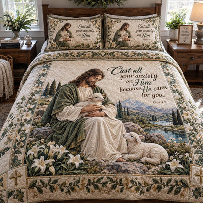 The Caring Shepherd 3-Piece Quilted Bedding Set NCU0DV2469