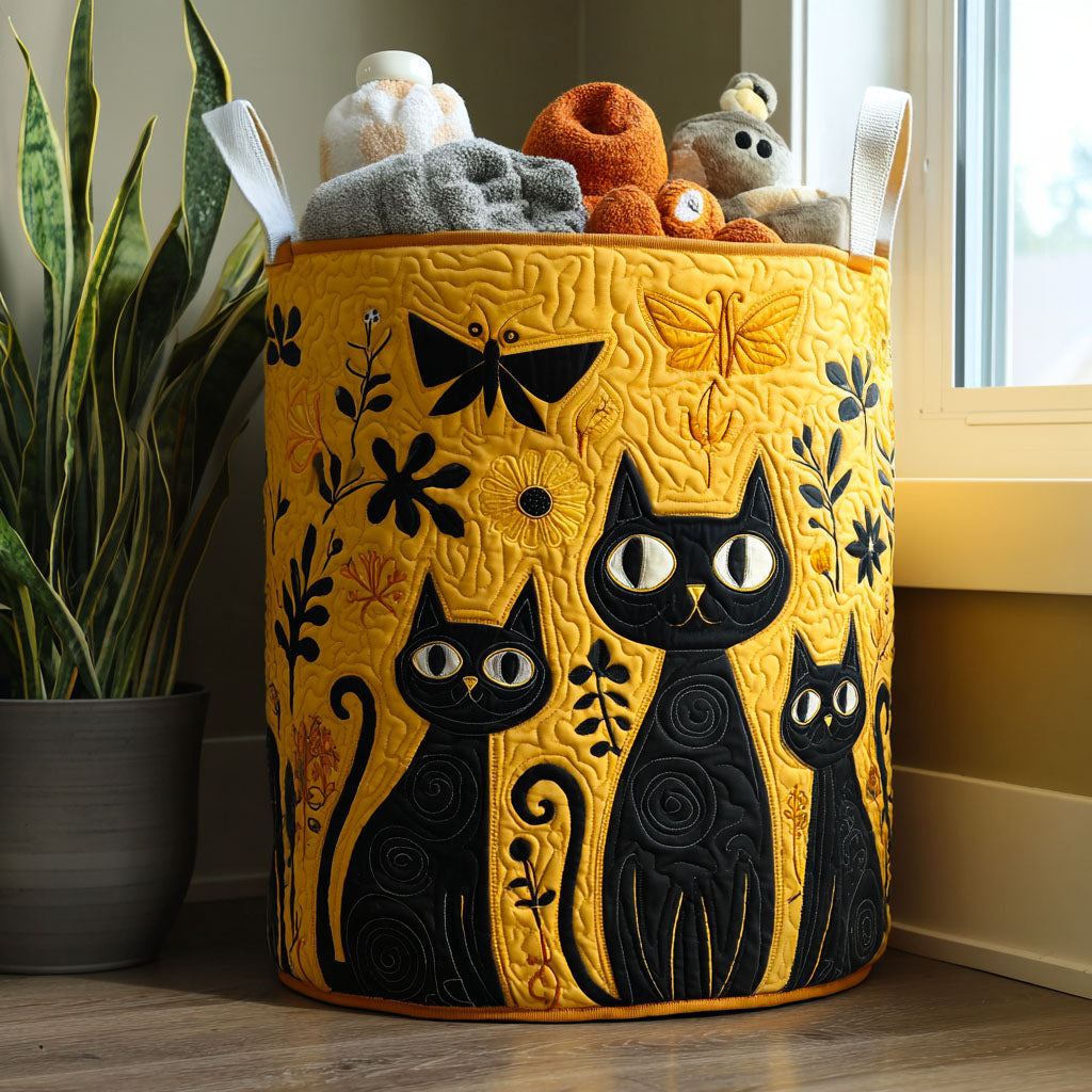 Cat Quilted Laundry Basket NCU0QN019