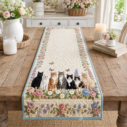 The Cottage Cat Gathering Quilted Table Runner NCU0DV2328