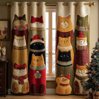 The Cozy Catmas Collective Quilted Curtains NCU0TH3814