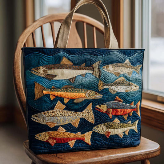 The Fish Trio Quilted Tote Bag NCU0NNT2090
