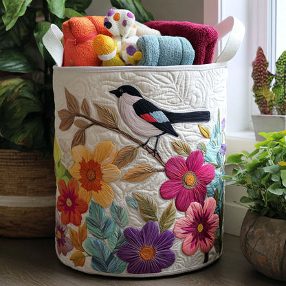 The Flowered Aviary Quilted Laundry Basket NCU0PTT1188