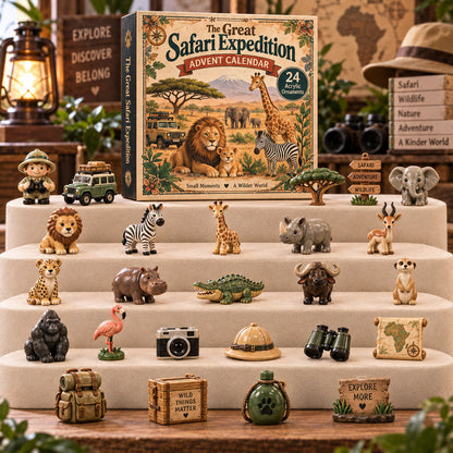 CHRISTMAS KICKOFF 40% OFF - The Grand Safari Expedition Advent Calendar 2026 - 24-Day Festive Countdown, Acrylic Charms Blind Box - Gift For Wildlife Safari Lovers AC0TH301