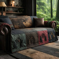 The Great Woods Bear Quilted Sofa Cover NCU0PTT2645