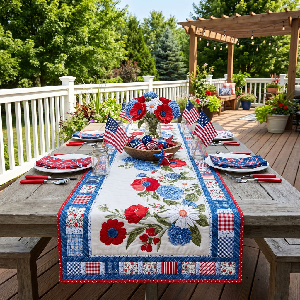 The Hearthside Heritage Quilted Table Runner NCU0PTT3108