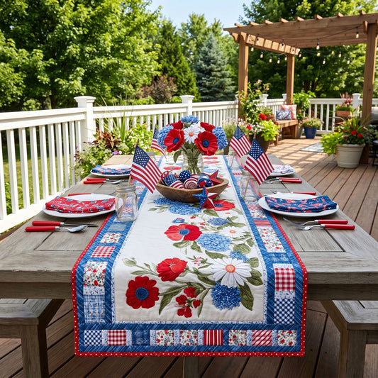 The Hearthside Heritage Quilted Table Runner NCU0PTT3108