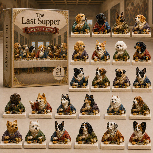 CHRISTMAS KICKOFF 40% OFF - The Last Supper Dog Advent Calendar 2026 - 24-Day Festive Countdown, Acrylic Charms Blind Box - Gift For Dog Lovers AC0TH111