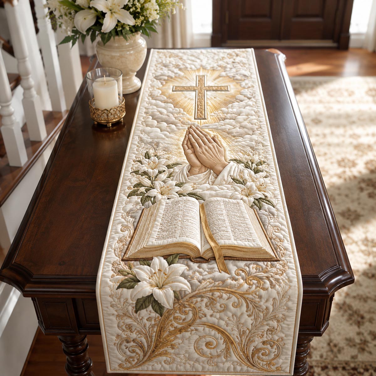The Living Word Quilted Table Runner NCU0DV2283