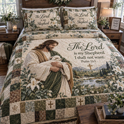 The Loving Shepherd 3-Piece Quilted Bedding Set NCU0DV2473