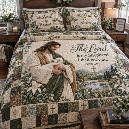The Loving Shepherd 3-Piece Quilted Bedding Set NCU0DV2473