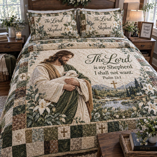 The Loving Shepherd 3-Piece Quilted Bedding Set NCU0DV2473