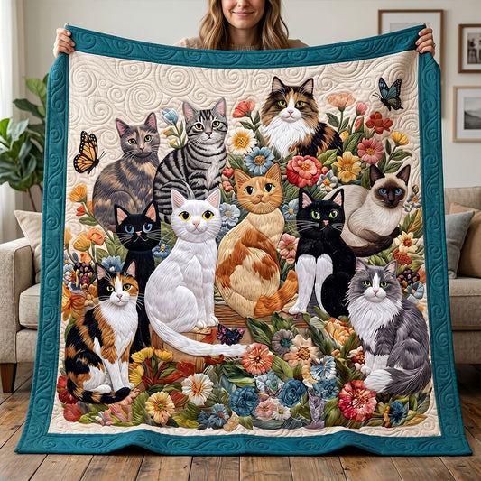 The Paws and Petals Patchwork Quilted Blanket NCU0PTT3142