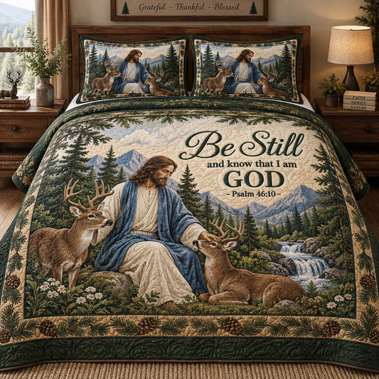 The Peaceful Shepherd 3-Piece Quilted Bedding Set NCU0DV2467