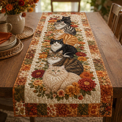 The Pumpkin Cat Garden Quilted Table Runner NCU0DV2333