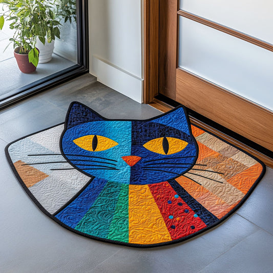 The Rainbow Tabby Portrait Custom Shape Doormat NCU0PTT3052