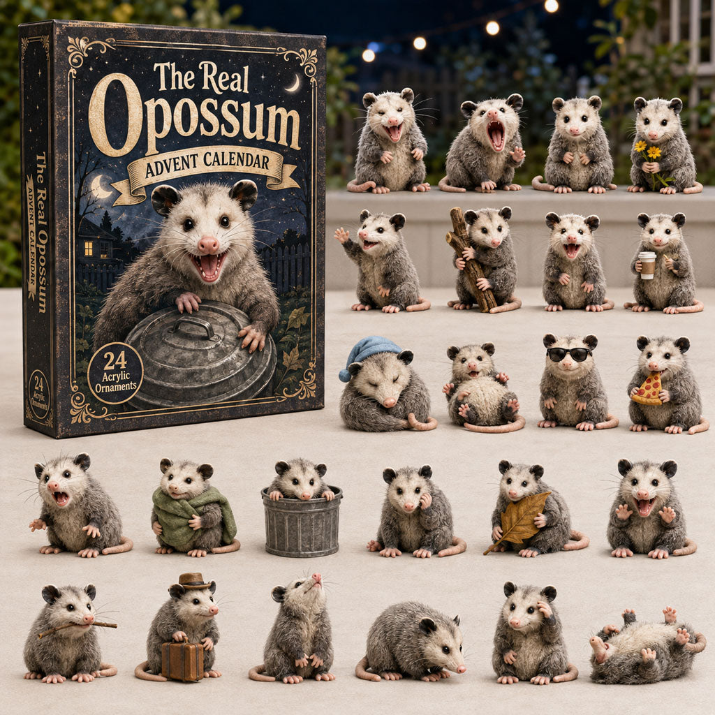CHRISTMAS KICKOFF 40% OFF - The Real Opossum Advent Calendar 2026 - 24-Day Festive Countdown, Acrylic Charms Blind Box - Gift For Opossum Lovers AC0TH176
