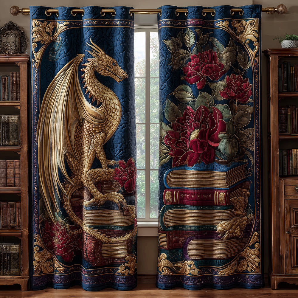 The Rosebound Dragon Quilted Curtains NCU0TH3822