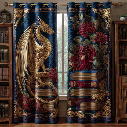 The Rosebound Dragon Quilted Curtains NCU0TH3822