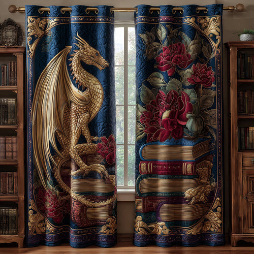 The Rosebound Dragon Quilted Curtains NCU0TH3822
