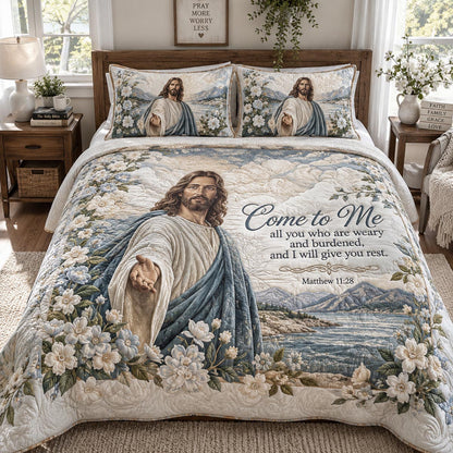 The Welcoming Savior 3-Piece Quilted Bedding Set NCU0DV2464