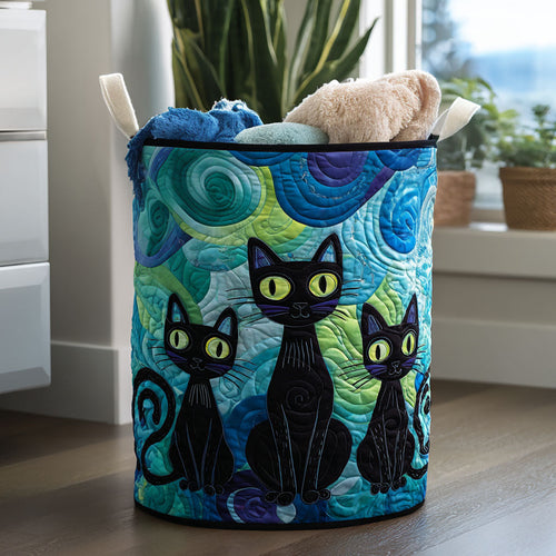 The Whisker Parade Quilted Laundry Basket NCU0PTT1173