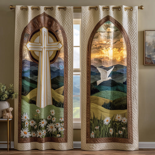 The Window of Prayer Quilted Curtains NCU0TH3761