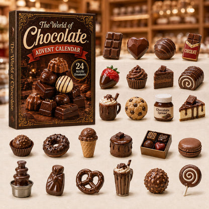 CHRISTMAS KICKOFF 40% OFF - The World of Chocolate Advent Calendar 2026 - 24-Day Festive Countdown, Acrylic Charms Blind Box - Gift For Dessert Lovers AC0HA238