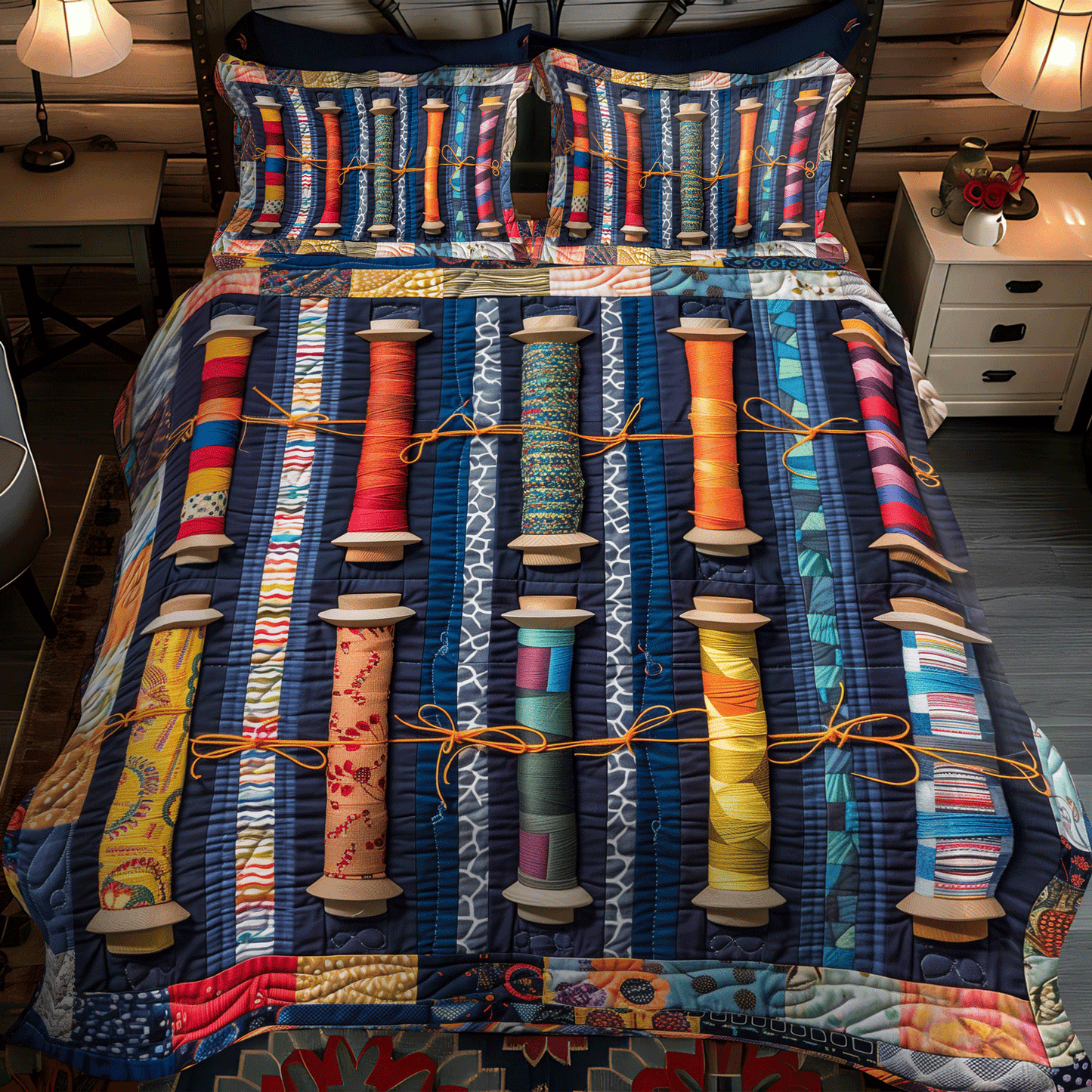 Threaded Beauty 3-Piece Quilted Bedding Set NCU0TH1304