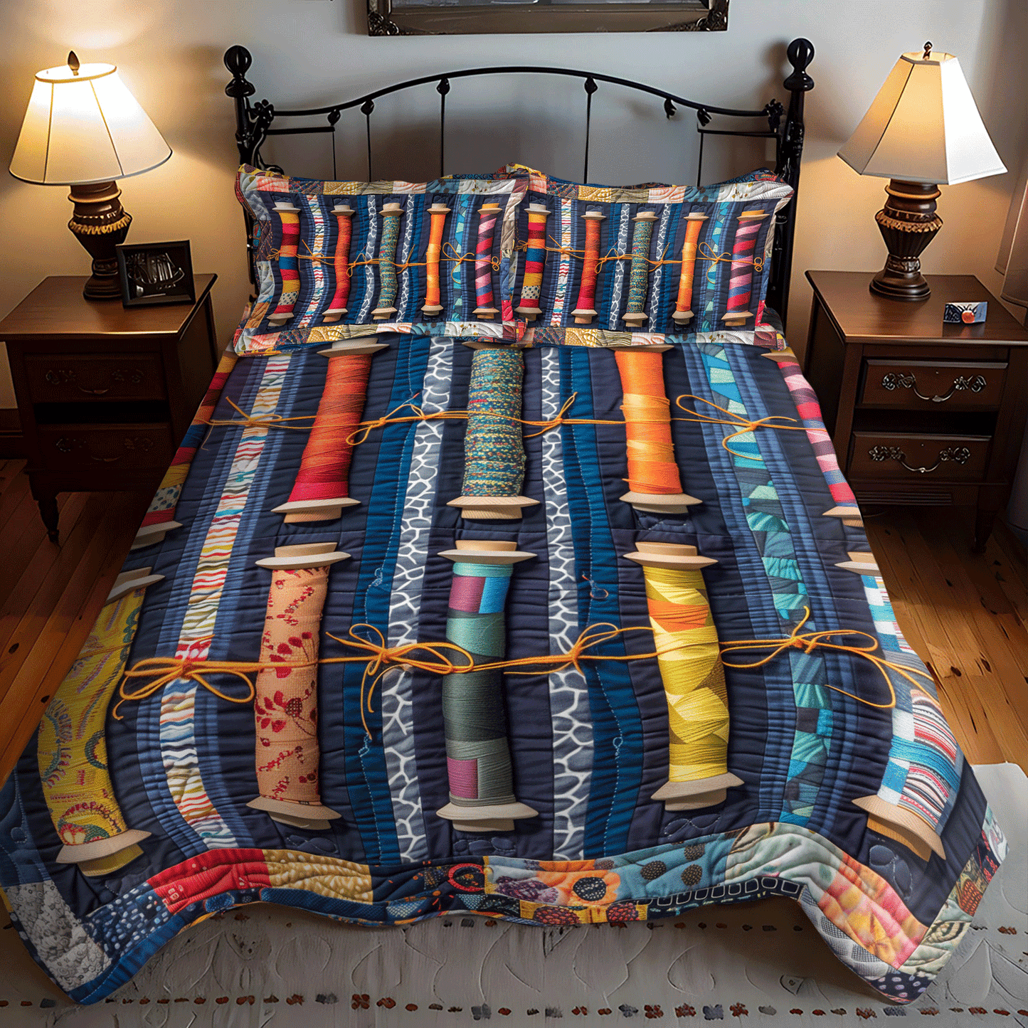 Threaded Beauty 3-Piece Quilted Bedding Set NCU0TH1304