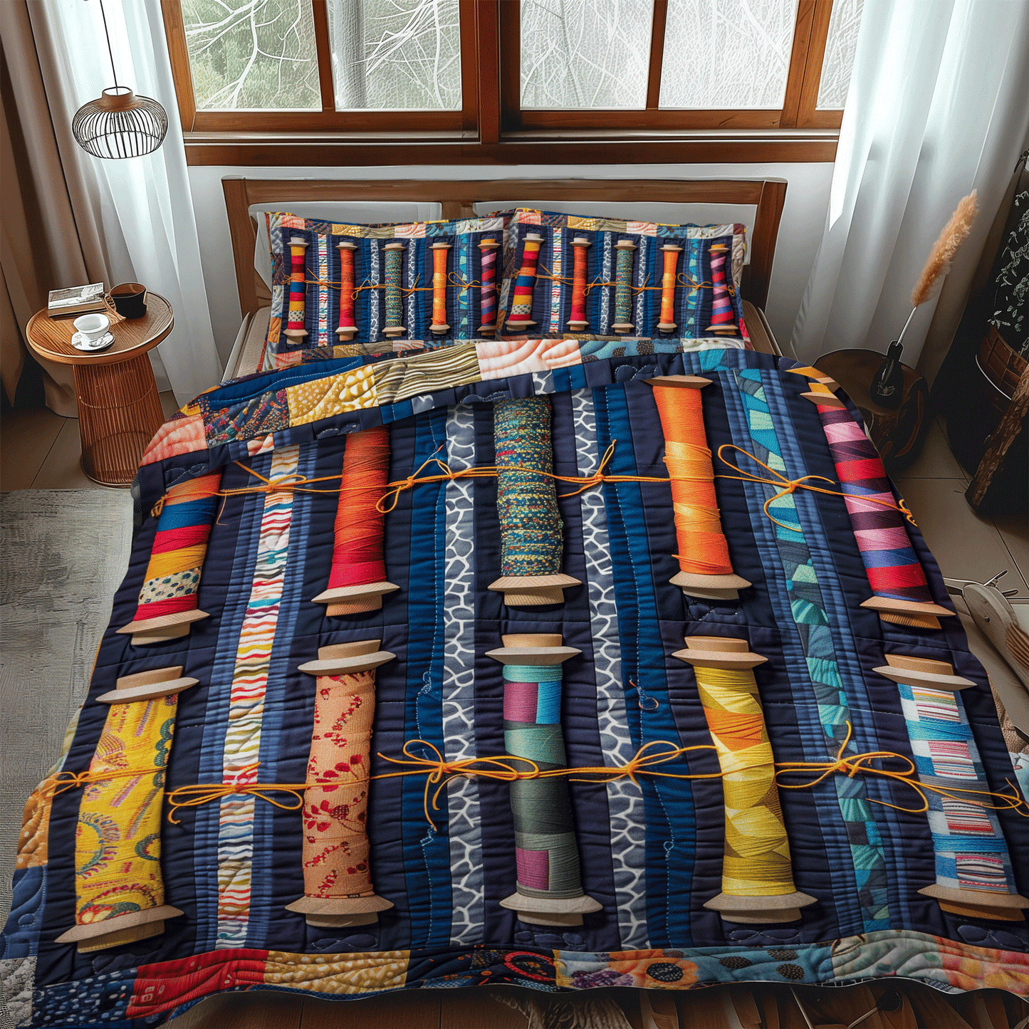 Threaded Beauty 3-Piece Quilted Bedding Set NCU0TH1304