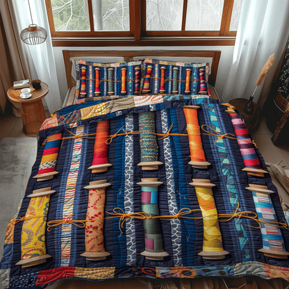 Threaded Beauty 3-Piece Quilted Bedding Set NCU0TH1304