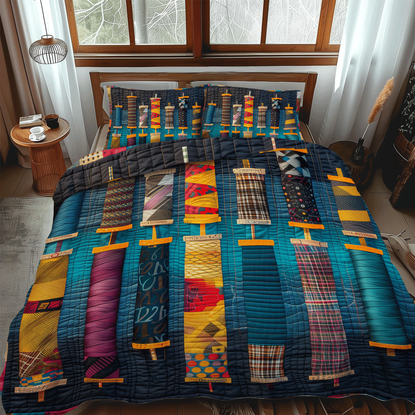 Threaded Harmony 3-Piece Quilted Bedding Set NCU0TH1306