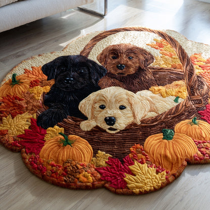 Three Puppy Harvest Custom Shape Area Rug NCU0PVL870