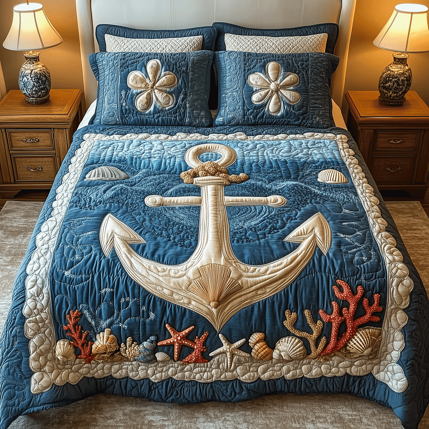 Tidal Tranquility 3-Piece Quilted Bedding Set NCU0TH2451