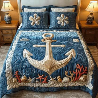 Tidal Tranquility 3-Piece Quilted Bedding Set NCU0TH2451