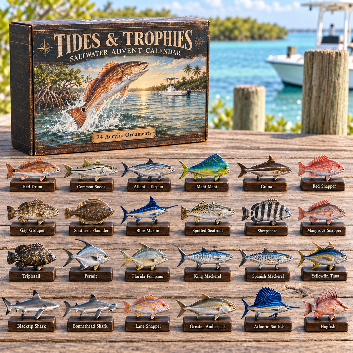 CHRISTMAS KICKOFF 40% OFF - Tides Trophies Advent Calendar 2026 - 24-Day Festive Countdown, Acrylic Charms Blind Box - Gift For Family and Friends AC0TV046
