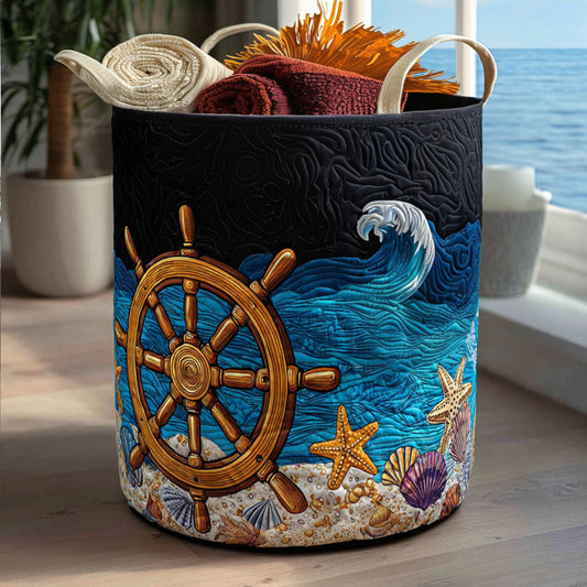 Tides and Tradition Quilted Laundry Basket NCU0PTT1020