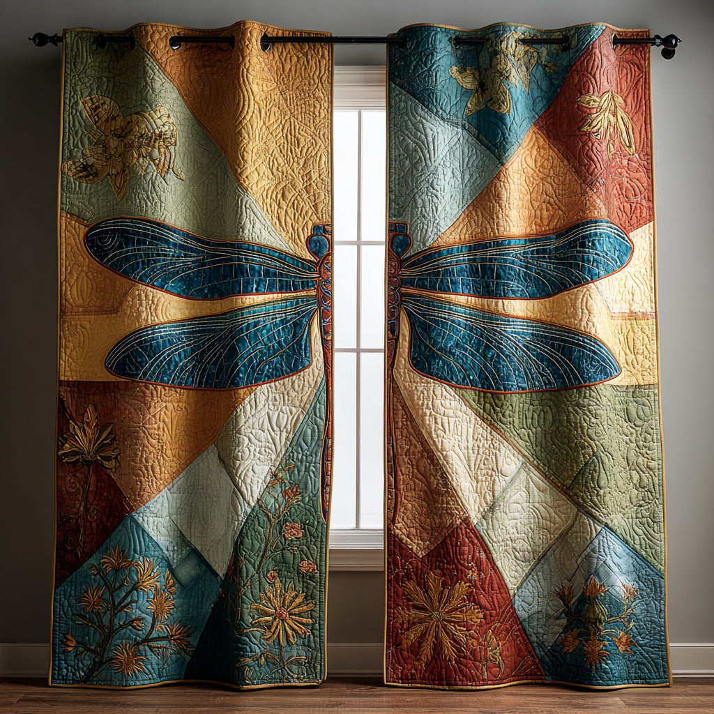 Tile Dragonfly Quilted Curtains NCU0HNH613