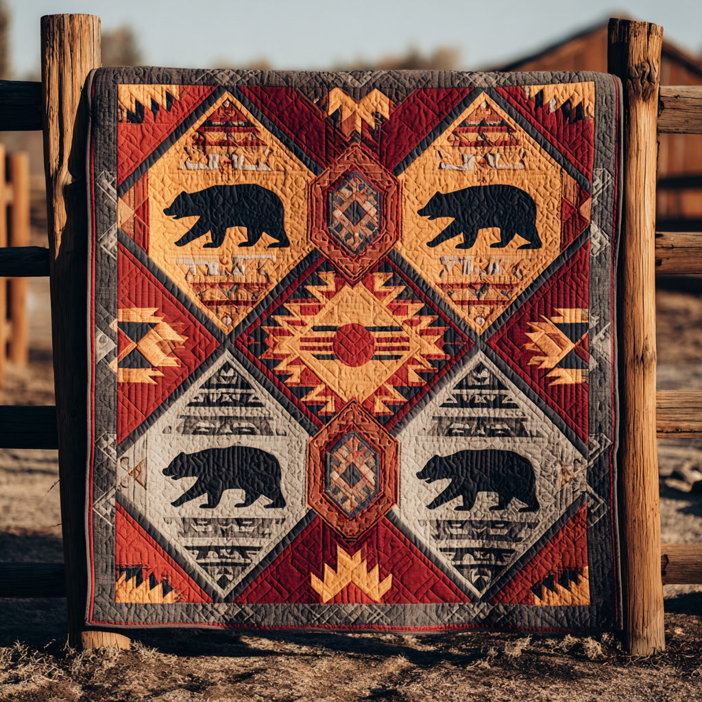 Timber Bear Quilted Blanket NCU0NTD1179