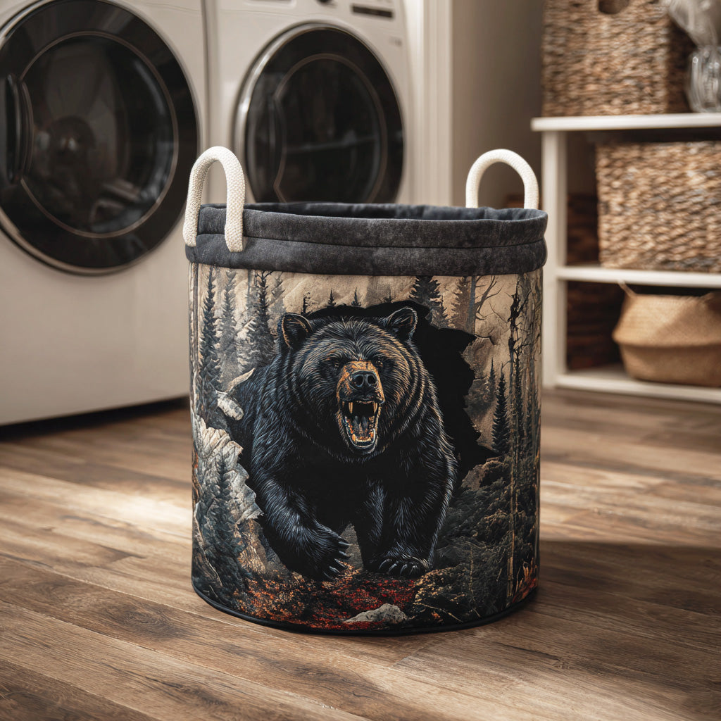 Timber Bear Quilted Laundry Basket NCU0NTD1185