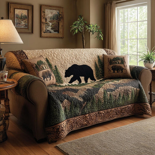 Timber Bear Quilted Sofa Cover NCU0DV2030