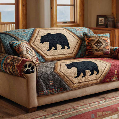 Timber Bear Quilted Sofa Cover NCU0NXD1483