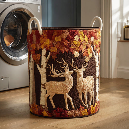 Timber Deer Quilted Laundry Basket NCU0NTD1194