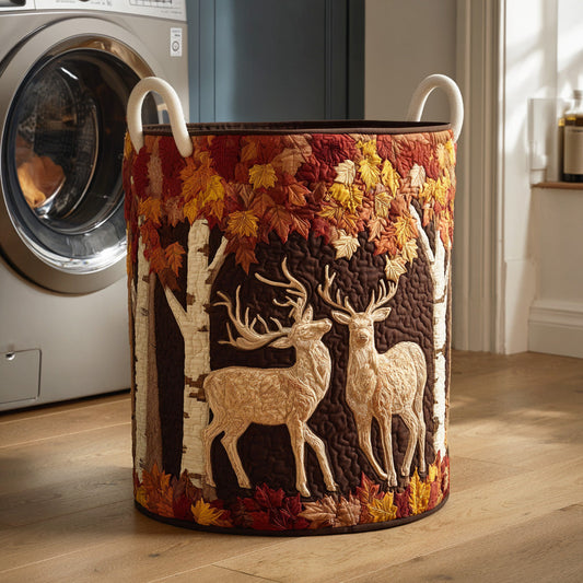 Timber Deer Quilted Laundry Basket NCU0NTD1194