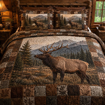 Timber Elk 3-Piece Quilted Bedding Set NCU0DV2161