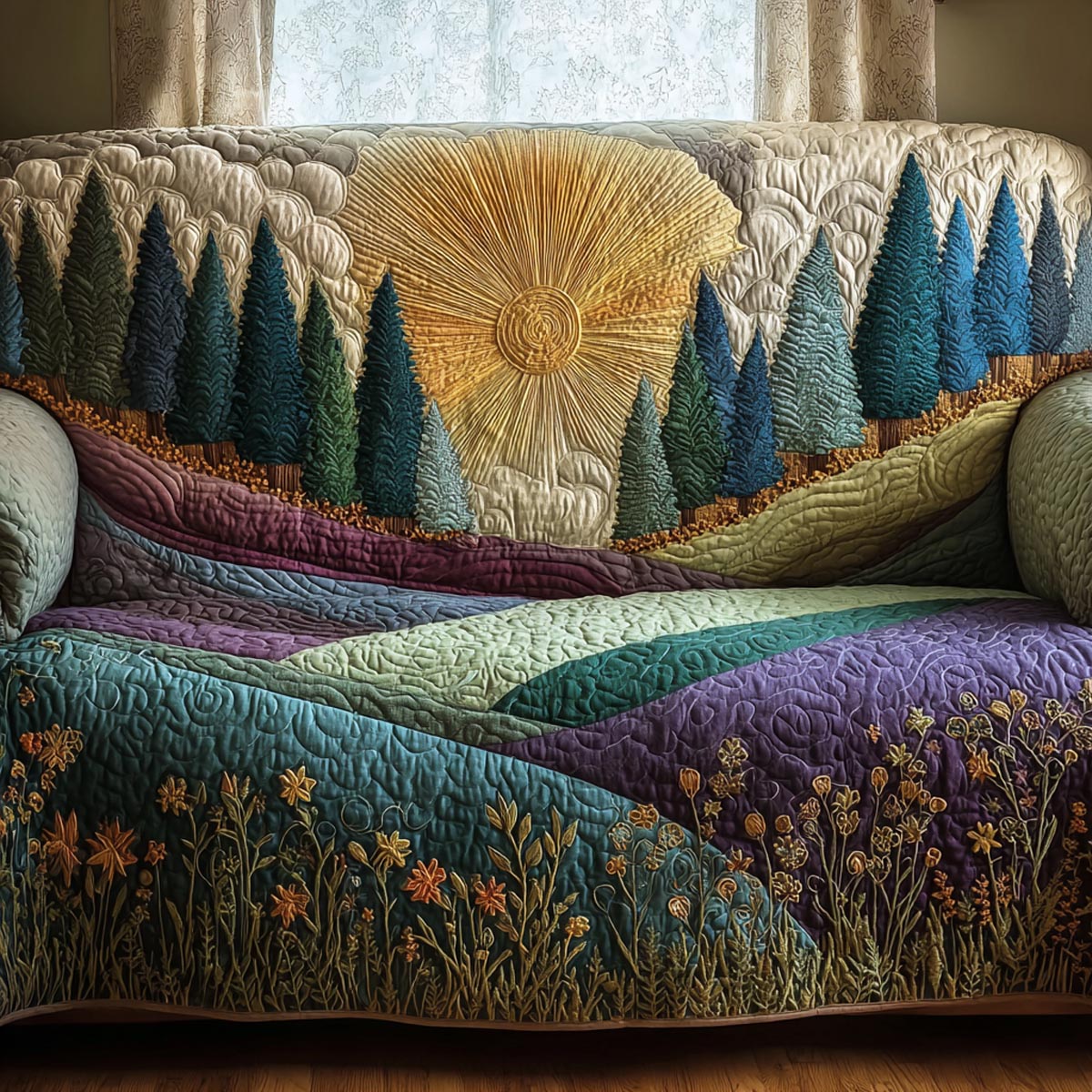 Timber Grove Quilted Sofa Cover NCU0DV1784